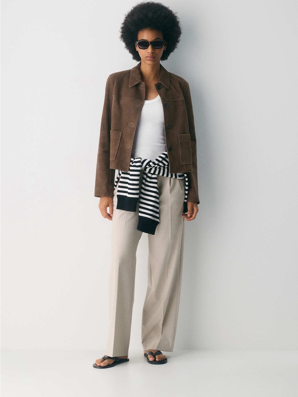 DOKOTOO SIZE 16~HIGH RISE PANTS WIDE LEG BEIGE TROUSERS WOMEN’S ~STRETCH KHAKIS